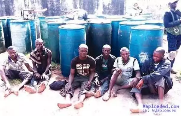 See Faces of Citizens of Republic of Benin Vandalising NNPC Pipelines in Lagos (Photo)